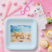 シーシェルオンザビーチ紙プレート ペーパープレート (パーティー)