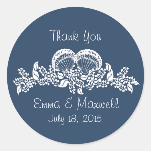 シーシェルガーランドビーチテーマ ラウンドシール (正面)