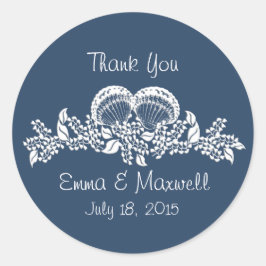 シーシェルガーランドビーチテーマ ラウンドシール