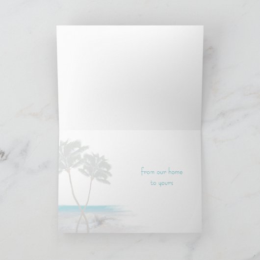 シーシェルクリスマスツリー暖かい挨拶メッセージ シーズンカード (内部)