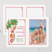 シーシェルクリスマスフォトカード 招待状 (正面/裏面)