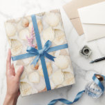 シーシェルクリームサンドアイボリービーチ結婚式 ラッピングペーパー<br><div class="desc">クリームピーチシーシェルビーチアイボリー結婚のブライダルシャワー誕生日</div>