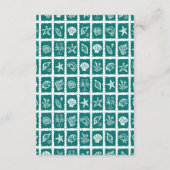 シーシェルグリッドビーチ結婚式カスタムQRコード エンクロージャーカード (裏面)