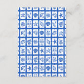 シーシェルグリッドビーチ結婚式カスタムQRコード エンクロージャーカード (裏面)