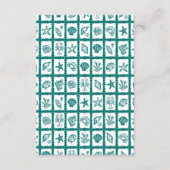 シーシェルグリッドビーチ結婚式カスタムQRコード エンクロージャーカード (裏面)