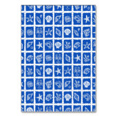 シーシェルグリッドビーチ結婚式ブルーホワイトカスタム テーブルナンバー (裏面)