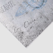 シーシェルグレーブルーヴィンテージアンティークビーチエフェメラ 薄葉紙 (詳細)