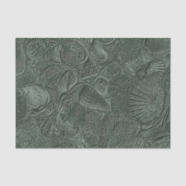 シーシェルコーストビーチダークセージグリーンメタリック 薄葉紙