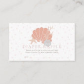 シーシェルコーラルピンクベビーおむつラッフルチケット エンクロージャーカード (正面)