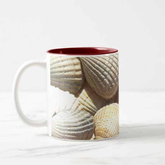 シーシェルサマービーチエキゾチック熱帯マグカップ ツートーンマグカップ (左)