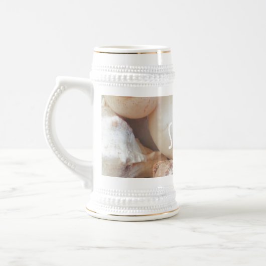 シーシェルサマービーチエキゾチック熱帯ロマンチック ビールジョッキ (左)