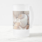 シーシェルサマービーチエキゾチック熱帯ロマンチック フロストグラスビールジョッキ (正面右)