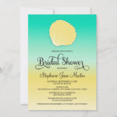 シーシェルサンド&シーカラーグラデーションブライダルシャワー 招待状 (正面)