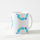 シーシェルサークルビーチbabeまたは名前をカスタムする コーヒーマグカップ (正面右)