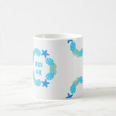 シーシェルサークルビーチbabeまたは名前をカスタムする コーヒーマグカップ (中央)