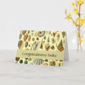 シーシェルシェルモルルスククラムエレガントクラシックアート カード (黄色い花)