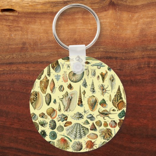シーシェルシェルモルルスククラムエレガントクラシックアート キーホルダー (正面)
