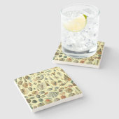 シーシェルシェルモルルスククラムエレガントクラシックアート ストーンコースター (横)