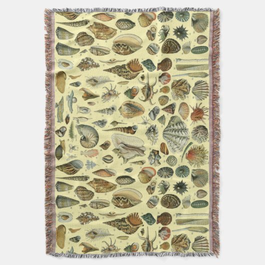 シーシェルシェルモルルスククラムエレガントクラシックアート スローブランケット (正面縦)