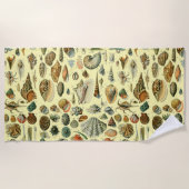 シーシェルシェルモルルスククラムエレガントクラシックアート ビーチタオル (正面)