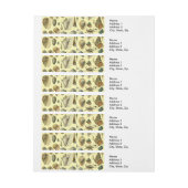 シーシェルシェルモルルスククラムエレガントクラシックアート ラップアラウンド宛名ラベル (シート)