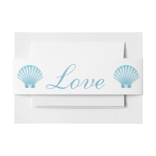 シーシェルシェル航海のビーチエレガントブルー結婚ズ 招待状ベリーバンド (正面例)