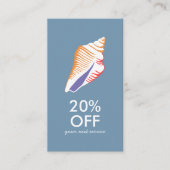 シーシェルシックなミニマリストのビーチハイソーシャルアイコン 割引カード (正面)