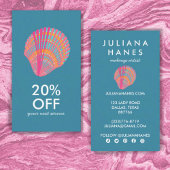 シーシェルシックなミニマリストカラフルビーチイ 割引カード