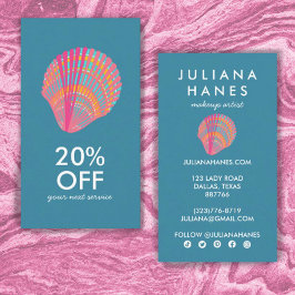 シーシェルシックなミニマリストカラフルビーチイ 割引カード