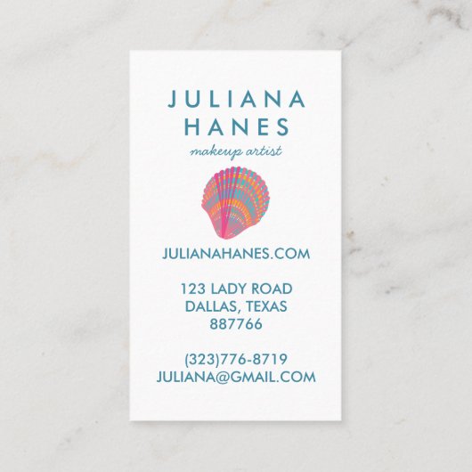 シーシェルシックなミニマリストカラフルビーチイ 割引カード (裏面)