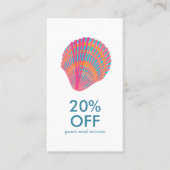 シーシェルシックなミニマリストカラフルビーチイ 割引カード (正面)