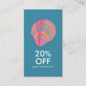 シーシェルシックなミニマリストカラフルビーチイ 割引カード (正面)