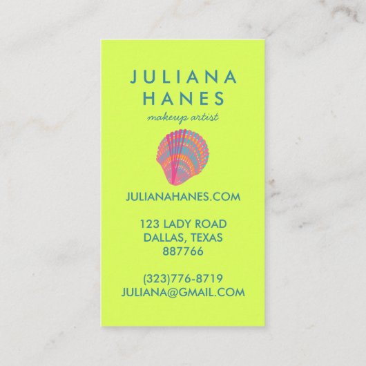 シーシェルシックなミニマリストカラフルビーチイ 割引カード (裏面)