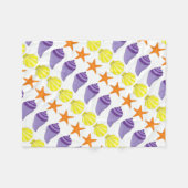 シーシェルシーシェルコンチスターフィッシュビーチハウス フリースブランケット (正面(横))