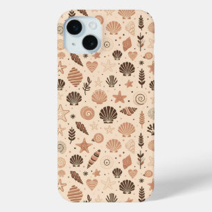 シーシェルシームレスパターン iPhone 15 MINIケース