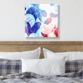 シーシェルシーンパターン キャンバスプリント (インサイチュ (寝室))