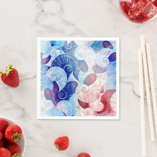 シーシェルシーンパターン スタンダードカクテルナプキン (インサイチュ)