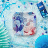 シーシェルシーンパターン ペーパープレート (パーティー)