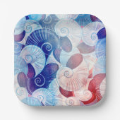 シーシェルシーンパターン ペーパープレート (正面)