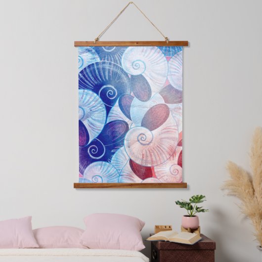 シーシェルシーンパターン 吊り下げ型タペストリー (寝室)