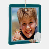 シーシェルスクリスマスフォトオーナメントシーブルー セラミックオーナメント (右)