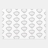 シーシェルスケッチスケッチパターン ラッピングペーパーシート (正面)