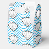 シーシェルスケッチ白と青の波パターン フェイバーボックス (オープン)
