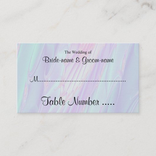 シーシェルスタイルパターン。の結婚客席カード プレイスカード (正面)