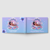 シーシェルスリーピングブラックベビーガールベビーシャワー ゲストブック (全面)