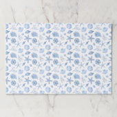 シーシェルズウォーターカラーシーショアパーティー紙ランチョンマット ペーパーパッド (正面)