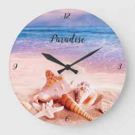 シーシェルズオンザシービーチパラダイス ラージ壁時計