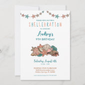 シーシェルズガールズビーチ誕生日 招待状 (正面)