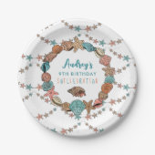 シーシェルズガールズ誕生日ビーチパーティー ペーパープレート (正面)