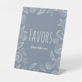 シーシェルズコースタルブライダルシャワーウィズサイン 台座サイン